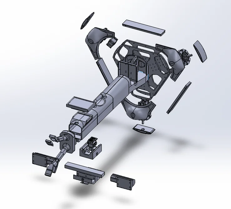 AlohaMini dual-arm robot hardware under development.